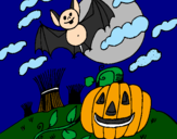 Desenho Paisagem Halloween pintado por kurttall
