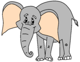 Desenho Elefante feliz pintado por Sophia