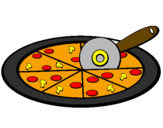 Desenho Pizza pintado por Victor
