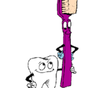 Desenho Dentes e escova de dentes pintado por larissaeregiane