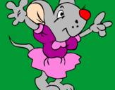 Desenho Rata com vestido pintado por *-*
