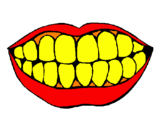 Desenho Boca e dentes pintado por glaucia kelly