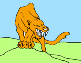 Desenho Tigre com dentes afiados pintado por gabrielle