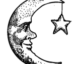 Desenho Lua e estrela pintado por 55