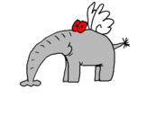 Desenho Elefante com asas pintado por DAVID