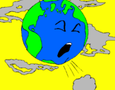 Desenho Terra doente pintado por isadora