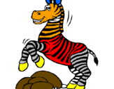 Desenho Zebra a saltar pedras pintado por davi