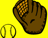 Desenho Luva de basebol e bola pintado por joao carlos