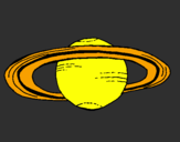 Desenho Saturno pintado por vinicius