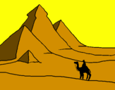 Desenho Paisagem com pirâmides pintado por maria fer 1