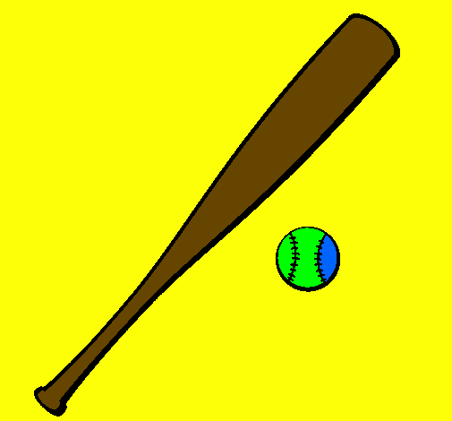 Bastão de basebol e bola