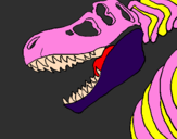 Desenho Esqueleto tiranossauro rex pintado por vinicius