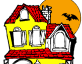 Desenho Casa do mistério pintado por eduardo