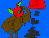Desenho Morcego a recliclar pintado por diogo