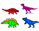 Desenho Dinossauros de terra pintado por lucas