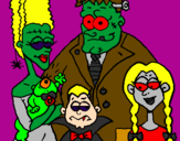 Desenho Família de monstros pintado por spartagos