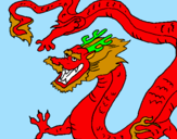 Desenho Dragão chinês pintado por Riscs