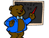 Desenho Professor urso pintado por ana rita