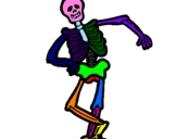 Desenho Esqueleto contente pintado por joão miguel