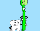 Desenho Dentes e escova de dentes pintado por catarina dias
