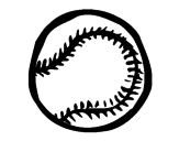 Desenho Bola de basebol pintado por lika
