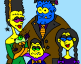 Desenho Família de monstros pintado por lulu