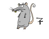 Desenho Rato pintado por destruir