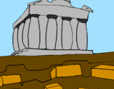 Desenho Partenon pintado por BMX
