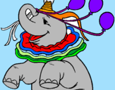 Desenho Elefante com 3 balões pintado por Ethan