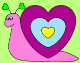 Desenho Caracol coração  pintado por beatrz