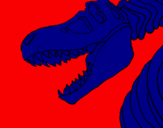 Desenho Esqueleto tiranossauro rex pintado por gummy