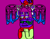 Desenho Totem pintado por louco