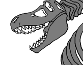 Desenho Esqueleto tiranossauro rex pintado por allan
