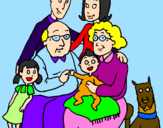 Desenho Família pintado por aninha