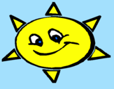 Desenho Sol sorridente pintado por sol