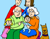 Desenho Família pintado por arthur