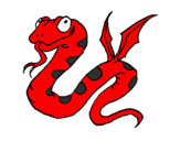 Desenho Serpente com asas pintado por rafael