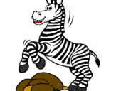 Desenho Zebra a saltar pedras pintado por zebra