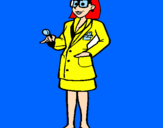Desenho Doutora com óculos pintado por taylla