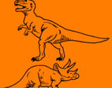 Desenho Tricerátopo e tiranossauro rex pintado por [[´´;ç´[p.[]~/[]ç.