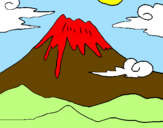 Desenho Monte Fuji pintado por maria eduarda