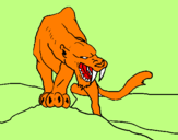 Desenho Tigre com dentes afiados pintado por danilo