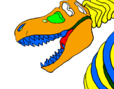 Desenho Esqueleto tiranossauro rex pintado por jhonny