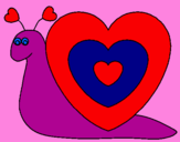 Desenho Caracol coração  pintado por hanza