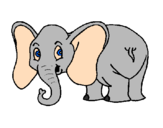 Desenho Elefante pequeno pintado por sofia