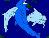Desenho Golfinhos a brincar pintado por maria teresa