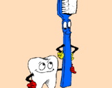 Desenho Dentes e escova de dentes pintado por Lukas