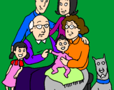 Desenho Família pintado por luisa