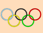 Desenho Argolas dos jogos olimpícos pintado por larissa