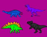 Desenho Dinossauros de terra pintado por lucas